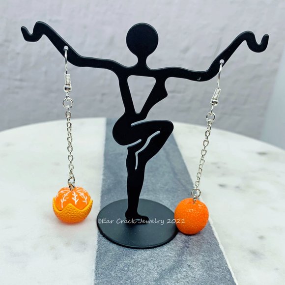 Orange Fruit Dangle Earrings - Picture 6 of 8